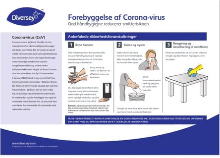 Diversey Guide Forebyggelese av Coronavirus