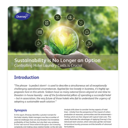 SUSTAINABILITY IS NO LONGER AN OPTION